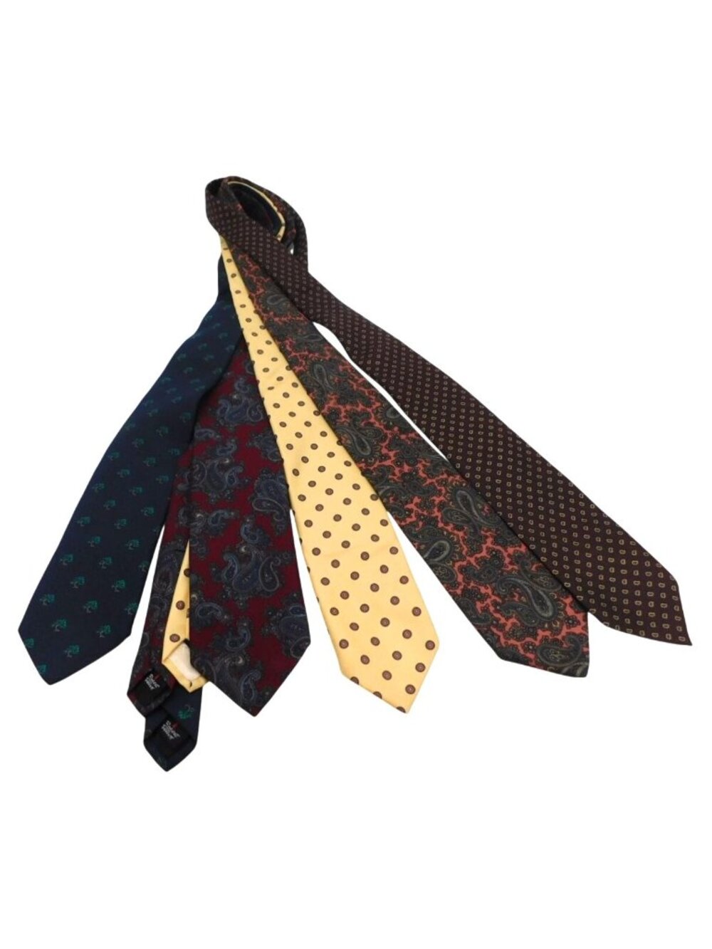 Robert Talbott for Meslers Ties Lot Of 5 Silk Classic Patterns Paisley Tree 3"